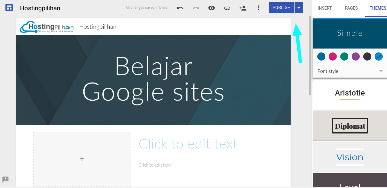 Cara Membuat site Gratis dengan Google Sites Hosting Pilihan